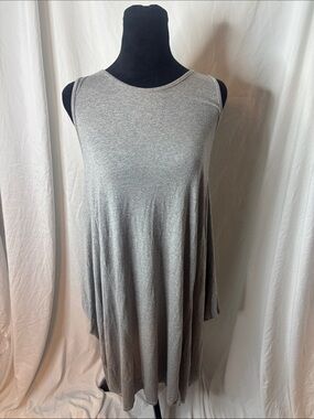 Sleeveless Gray Midi Swing Dress